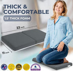 Comfortable Baby Bath Kneeler and Elbow Rest Pad Set – Thick Memory Foam Bath Kneeling Pad with Elbow Support – Baby Bathtub Cushion with Toy Organizer for Bathing Infant or Toddler - Dark Grey