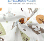 LAT Nursing Pillow for Breastfeeding,100% Cotton Removable Cover,Ergonomic Breast Feeding Pillows for Mom and Baby,Machine Washable(Fox Rabbit & Bear)