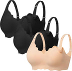 Angelhood Nursing Bras for Breastfeeding Ultra Comfort Seamless Maternity Bra Pack Wireless Pregnancy Bralette Bra Extender