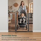 Cumbor 36" Extra Tall Baby Gate for Stairs, 29.7-48" Wide Dog Gates for Doorways, Auto Close Safety Gate for Babies and Pets, Easy Install, Pressure Mounted, Fits Doorways, Stairs, Entryways, Black