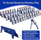 Mini Rummy Cube Game Set 6 Players with 6 Holders and 160 Rummy Tiles, Small Travel and Family Board Game for Adults and Kids