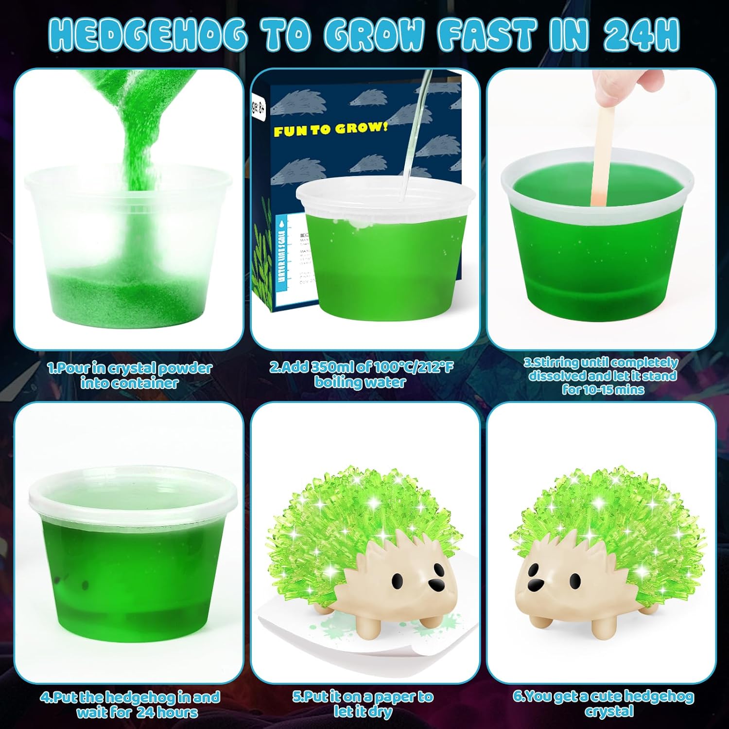 sdaymol Crystal Growing Kit,Science Kits for Kids Age 8-12,DIY Science Experiments Lab Learning & Educational Toys,STEM Projects Toys Gifts for Boys & Girls Ages 8 9 10 12