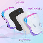 Kids Knee and Elbow Pads Set, 7 in 1 Skating Protective Gear for Skateboard, Roller Skating, Scooter, Cycling, 3-8 Years