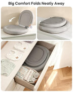 Baby Changing Pad with Waterproof & Wipe-Clean, Non-Slip Foldable PU Diaper Changing Pad, Adjustable Safety Belt, Changing Pad for Dresser, Changing Table,30"X19",Gray