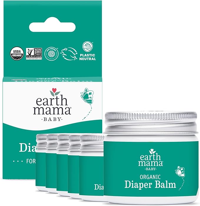 Earth Mama Organic Diaper Balm 2-Ounce | Diaper Cream for Baby | EWG Verified, Petroleum & Artificial Fragrance-Free with Calendula for Sensitive Skin (6-Pack)