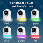Babysense Prisma Baby Monitor with Camera and Audio, 5” HD Video Baby Monitor, 6-Color Night Light, Split Screen, Baby Sound Machine with White Noise & Lullabies, Secure No WiFi