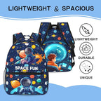 Space Moon Spacecraft Children Backpack For School Boys Girls Universe Planet Galaxy Space Ship Backpacks Funny Astronaut Rocket Stars Book Bag For School Travel Hiking For Boys Girls Kids