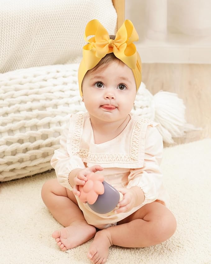 doboi 20PCS Baby Bows Baby Girl Headbands Nylon Hairbands with Ribbon Bow Handmade Elastic Baby Hair Bows Headbands for Baby Girls Newborns Infants Toddlers and Kids