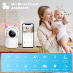 1080P Pan/Tilt Security Camera for Baby Monitor, 2.4G WiFi Pet Camera with Motion Detection, Night Vision, 2-Way Talk, RGB Night Lights, Lullabies, TF/Cloud Storage, Works with Alexa & Google Home