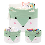 Large Baby Basket Toy Storage 3 Pack, (20"x13.8") Woven Baby Laundry Basket, Stuffed Animal Storage.
