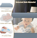 BABY JOY Double Sided Bed Rail Guard, 2 Pack, Extra Long, Swing Down for Convertible Crib, Folding Baby Safety Bedrail for Kids Twin Full Size Queen King Mattress, Rails for Toddlers (Light Gray, 71")
