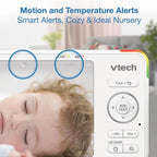 VTech 5.5" IPS Screen 720P Video Baby Monitor with Camera and Audio, Pan-Tilt-Zoom, Night Light, 2-Way Talk, Lullabies, Soothing Sounds, Long Battery Life, No WiFi: Advanced HD Plus
