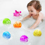 6 Pack Sensory Balls for Toddlers, Sensory Baby Toys, Infant Squeeze Sensory Toys Soft Multi Ball Set Gifts with Bright Color Textured