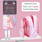 Kawaii Backpack, Pink Backpack for Girls, Kid Starry Rainbow Bookbag, Cute Backpack for Kids, Aesthetic Backpack, Pink(3 PCS Set)