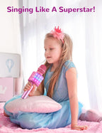 Amazmic Toys for Girls, Kids Karaoke Microphone Toddler Microphone for Kids with Lights, Birthday Gift for Girls, Boys Toy Age 3 4 5 6 7 8 9 10-14+(Pinkcolor)