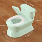 2-in-1 Toddler Potty Training Toilet - Larger Potty Chair & Detachable Training Seat for Boys & Girls Ages 1-3 with Flushing Sound, Wipes Storage, Toilet Paper Holder