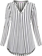 Joymom Maternity Rolled Long Sleeve Nursing Tops Tunic Blouses Breastfeeding