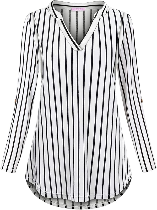 Joymom Maternity Rolled Long Sleeve Nursing Tops Tunic Blouses Breastfeeding