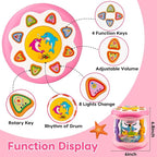 Baby Musical Light Up Toys 0-6 Months Tummy Time Ocean Projector Rotating Infant 0-3 4 5 6 7 8 9 Months Baby Aquarium Crawling Pink Toys Babies 6-12 Month Girls 1 2 Year Old Birthday Newborn Gifts