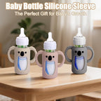 Mity rain 3 Pack Silicone Sleeves for Dr. Brown's Glass Bottles 4 OZ - Anti Breakage Baby Bottle Holder, Compatible with Dr. Brown's Glass Bottles for Babies with Handle