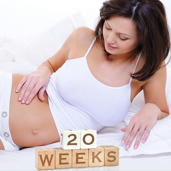 I'm Solid Wood Baby ABC Alphabet Milestone Age Blocks, Personalized Own Name, Gender Neutral, Newborn Gifts & Keepsakes for Picture Props (1.4" / 16 Pcs/Brown)