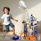 Rocket Launcher Space Shuttle Toys for Kids Boys Age 3 4 5 6 7 8 9 Years Old, 2-in-1 STEM Building Aerospace Toys with Rocket Launcher for Indoor Outdoor, Spaceship Toys Birthday Gift for Boys Girls