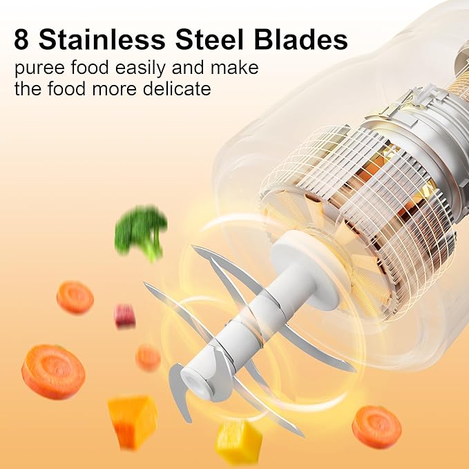 Baby Food Maker Blender, 10oz Baby Food Puree Maker, Food Processor for Baby Foods Fruit Vegetable Meat, 10-Second Quick Soft Food Prep for Baby-Upgraded