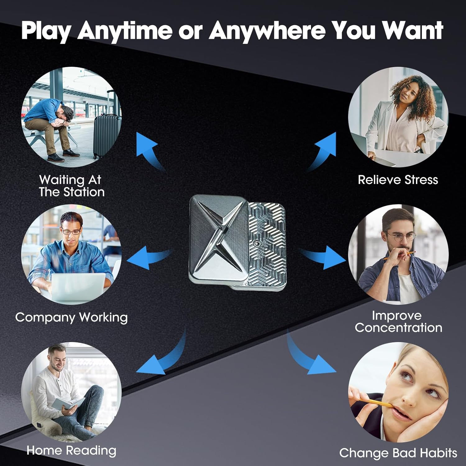 Lightning Infinite Fidget Slider Metal Magnetic Haptic Fidget Toys for Adults Anxiety/ADHD/Stress Relief