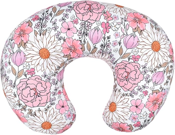 Nursing Pillow and Positioner, Breastfeeding, Bottle Feeding, Baby Sitting Support with Removable Ultra Soft Minky Cover, Tummy Time Support for Baby Boys and Girls