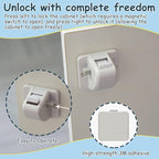 12 Pack Magnetic Cabinet Locks Baby Safety Child Proofing Invisible Locks No Drill Easy Installation for Cabinets Drawers Doors