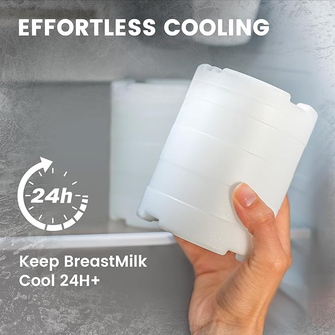 22oz Breast Milk Cooler for Work and Travel, 24 Hours All-Day Cooling, Large Capacity Portable Breastmilk Chiller with 2pcs Breastmilk Storage Bottle, Baby Feeding Essentials