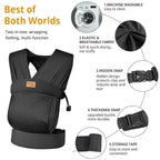 Baby Wraps Carrier Sling, Baby Carrier for Newborns and Toddlers,Skin-Friendly and Soft Front Baby Carrier Wrap Perfect Baby Gifts (Black, Mesh)