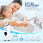 Nasal Aspirator for Baby with Light and Music, Electric Babies Nose Sucker with 3 Soft Silicone Tips, 5 Levels Suction Adjustment Nose Cleaner for Kids Girl Boy Adult Pets