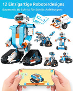 WhalesBot E7 Pro Coding & Remote Control Robot Kit for Kids 8+, Scratch & Modular Programming, Educational Engineering Science Toy Set with Smart Controller/Sensors/Motors for Kids Ages 8-12, 12-16