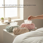 Baby Wipes Cover – Universal Size, One Size Fits All Wipes Packages | Muslin Cotton Tissue Cover for Nursery, Diaper Bag & Changing Table, Station | Gingham & Neutral Patterns (3-Gingham Pink)