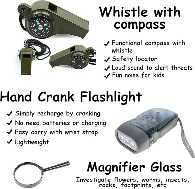 Outdoor Adventure Set for Kids - Camouflage Camping Exploration Toys with Walkie-Talkies - Backyard Explorer Gear for Boys and Girls