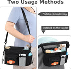 Accmor Universal Stroller Organizer with Cup Holder and Shoulder Strap, Stroller Bag Caddy Organizer Stroller Accessories for Uppababy, Baby Jogger, Nuna, Doona, Britax Strollers