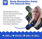 NATPAT BuzzPatch Mosquito Patches for Adults - Plant-Based Mosquito Patches, Non Toxic - The Original All Natural Citronella Essential Oil Insect Patch(40 Pack)