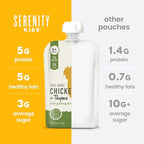 Serenity Kids 6+ Months Chicken Baby Food Pouches - BPA-Free Pouches - Free-Range Chicken & Organic Parsnip, Beet & Thyme - Protein-Rich & No Added Sugar - 3.5 Oz, 12 Pack