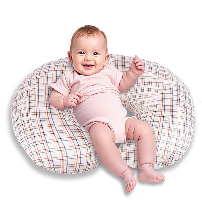 Nursing Pillow, Breastfeeding Pillow with Removable Cover, Ergonomic Breast Feeding Pillow, Baby Feeding Support Cushion for Mom Easier Breastfeeding- Original Size/Red