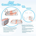BEBELEH™ Collapsible Baby Bathtub with Thermometer – Bathtub + Baby tub Sling + Newborn Sling – Baby Bathtub Newborn to Toddler 0-24 Months – The Ultimate Baby Bath tub! (with Thermometer,Pink)