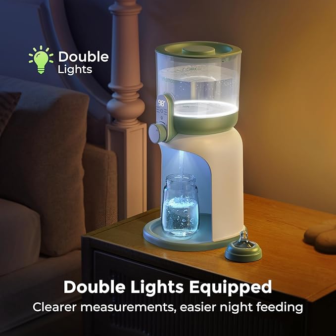 Momcozy Dual Lights Water Warmer for Night Feedings, Instant Bottle Warmer for Making Formula, 57 Oz Larger Capicity, Formula Dispenser with 6 Temp Options, Breastfeeding Essentials