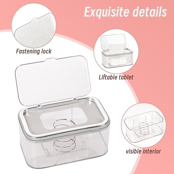 Baby Wipes Dispenser, Wipe Holder & Freshness Keeper - Easy to Open, Large Capacity (Silver)