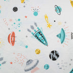 Astronaut Space Galaxy Baby Crib Sheet Outerspace Adventures 100% Soft Breathable Microfiber Baby Sheet Fits Standard Size Crib Mattress 28in x 52in Nursery Sheet -by UOMNY