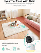 Dr.Care LumiView Smart WiFi Baby Monitor with Clip Mount - 5" 1080P FHD & 2K Camera App Control, Privacy Mode, 5000mAh Removable Battery, Cry & Motion Alerts, HD Night Vision, RGB Night Light