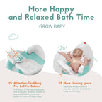 BabyBond Baby Bath Seat with Sitting & Lying 2 Modes, 3-Speed Adjustment, Powerful Suction Cups, Infant Bathtub Chair with Soft and Comfortable Towel, Folding and Hanging