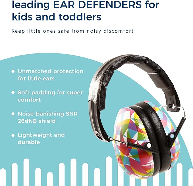 BANZ Kidz Earmuffs 2 Years & Older - Loud Noise Cancelling Kids Headphones & Toddler Ear Muffs, Size Adjustable