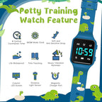 Potty Training Watch for Toddlers & Kids with Countdown, Flashing Lights, Fun Music or Vibration Alerts - Waterproof Interactive Toilet Training Reminder for Boys & Girls Ages 2-9