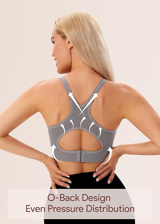 Angelhood Nursing Bras for Breastfeeding, Ribbed Nursing Sports Bra Yoga Maternity Bras Pregnancy Sleep Bralette