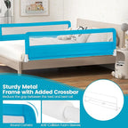 HONEY JOY Bed Rail for Toddlers, 71-in Extra Long, Portable Safety Bed Guardrail w/Double Safety Child Lock, Foldable Baby Bed Rail Guard, Fit King & Queen Full Twin Size Bed Mattress(Blue, Pack 1)